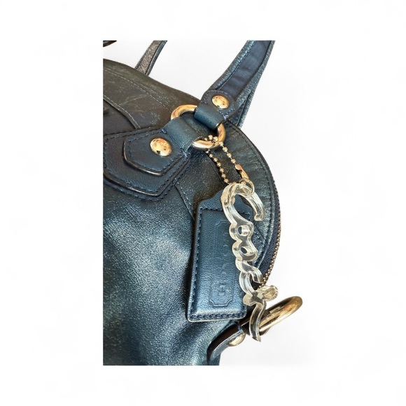 Vintage EUC Rare Coach Poppy Blue Shoulder Bag| Vintage Y2K Bag - Picture 4 of 16